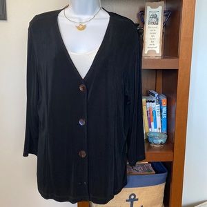 Chicos Travelers Collection, Black Cardigan EUC